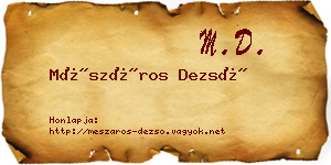 Mészáros Dezső névjegykártya