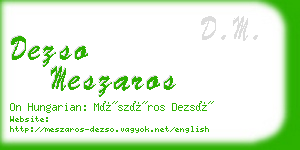 dezso meszaros business card